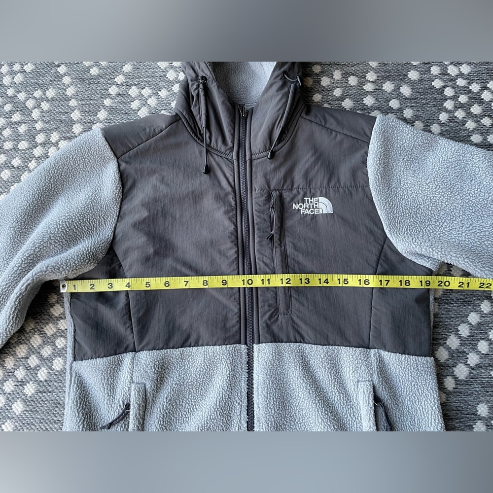 The North Face Hooded Polartec Fleece Jacket Coat Womens SMALL Grey Gray - Picture 11 of 16